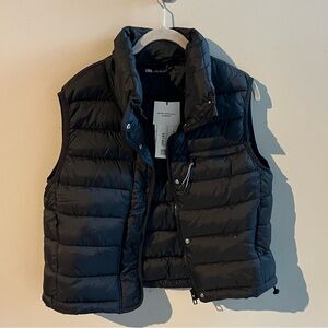Zara Black Puffer Vest